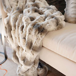 Couture Faux Fur Throw // Chinchilla (Timber Wolf)
