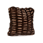 Couture Faux Fur Pillow // Shadow Mink (18"L x 18"W)