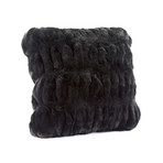 Couture Faux Fur Pillow // Onyx Mink (18"L x 18"W)