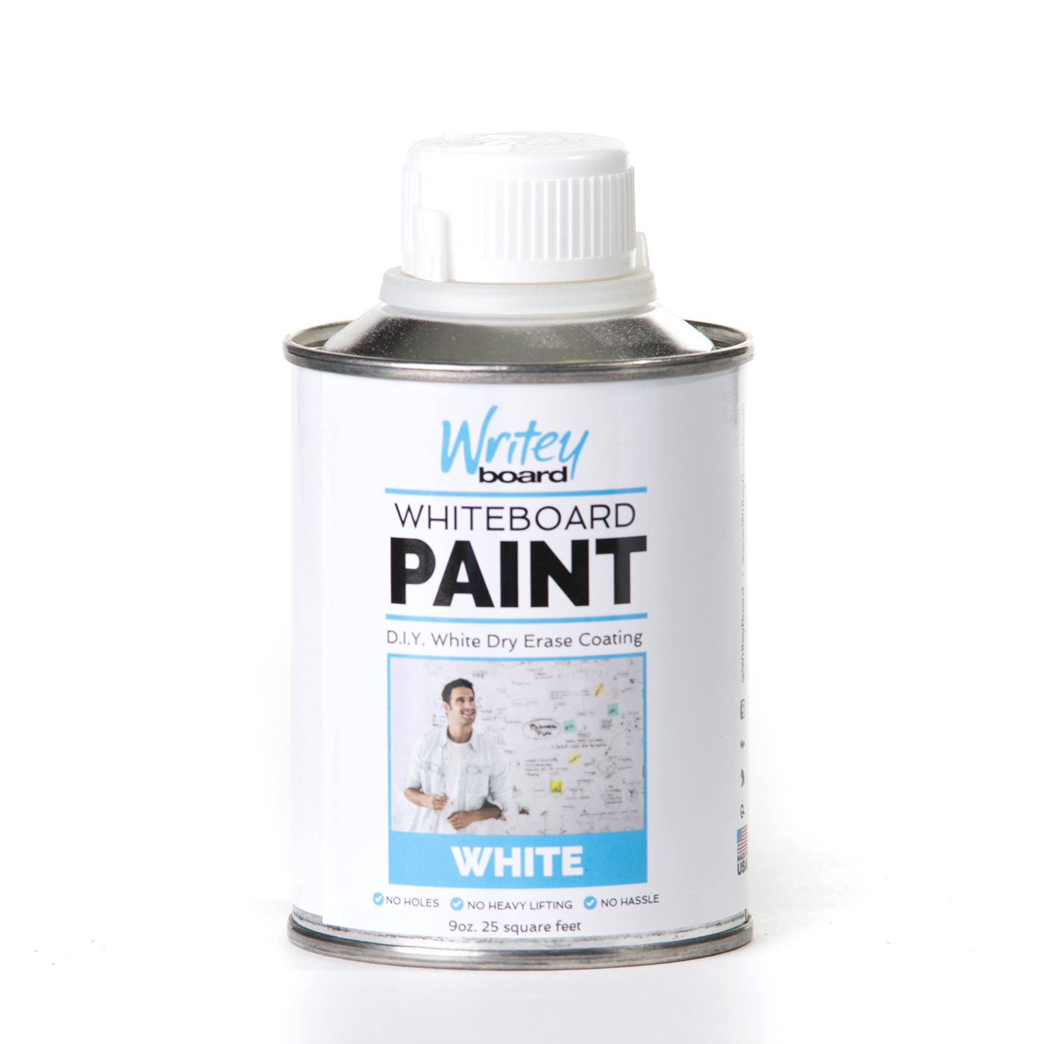 WriteyBoard 30502-PK Whiteboard Paint Kit, 17 oz, White