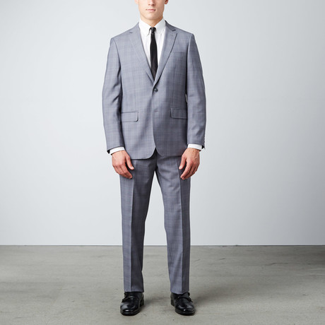 Windowpane Classic Fit Suit // Light Grey (US: 36S)