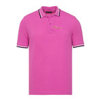 Contrast Stripe Trimmed Polo // Pink (2XL)