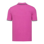Contrast Stripe Trimmed Polo // Pink (2XL)