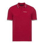 Contrast Stripe Trimmed Polo // Red (XL)