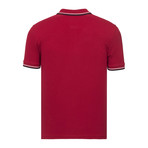 Contrast Stripe Trimmed Polo // Red (M)