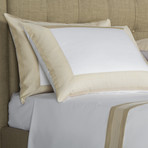 Porto Pillowcase // White + Sandstone (Standard)