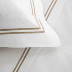 Hotel Classic // White + Khaki (Cal King Sheet Set)