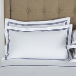 Hotel Classic // White + Navy (Standard Pillowcase // Set of 2)
