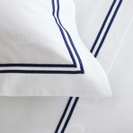 Hotel Classic // White + Navy (Euro Sham)