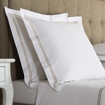 Hotel Classic // White + Khaki (King Pillowcase // Set of 2)