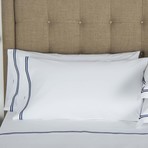 Hotel Classic // White + Navy (Standard Pillowcase // Set of 2)