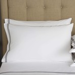 Hotel Classic // White + Slate Grey (Standard Sham)