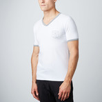 Rainbow V-Neck T-Shirt // White (M)