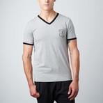 Rainbow V-Neck T-Shirt // Grey (L)