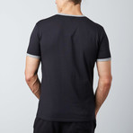 Rainbow V-Neck T-Shirt // Black + Grey (L)