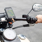 Polished Aluminum Motorcycle Handlebar Mount + Case Kit // iPhone (iPhone 6/6s)