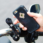 Polished Aluminum Motorcycle Handlebar Mount + Case Kit // iPhone (iPhone 6/6s)