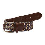 Lisbon Creek Belt // Beige + Navy (Size 80)