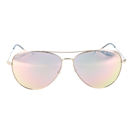 Thin Metal Rim Tonal Aviator // Rose Gold Mirror