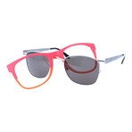 Colorblocked Removable-Frame Square // Hot Pink + Orange + Silver
