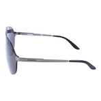 Rimless Shield Sunglasses // Black + Grey