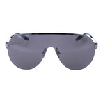 Rimless Shield Sunglasses // Black + Grey