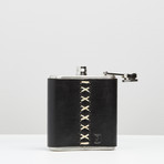 Leather Flask // Chevron