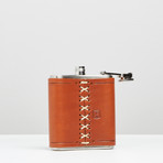 Leather Flask // Crossed Arrows