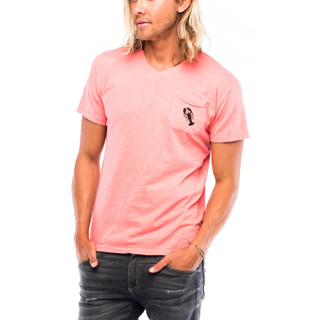 Lobster Slub Pocket T-Shirt // Miami Peach (XS)