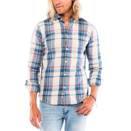 Bowery Long-Sleeve Button Down // Blue Plaid (S)