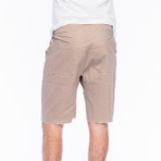 Baja Stripe Yacht Short // Khaki + White (S)