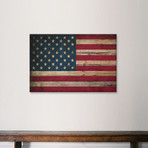 USA Flag // Leather (18"W x 12"H x 0.75"D)