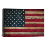 USA Flag // Leather (18"W x 12"H x 0.75"D)