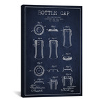 Bottle Cap Patent Blueprint // Navy Blue (26"W x 18"H x 0.75"D)