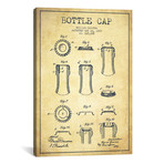 Bottle Cap Patent Blueprint // Vintage (26"W x 18"H x 0.75"D)