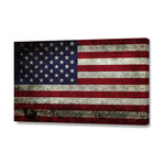 Flag of the United States in Super Grunge // Bruce Stanfield (24"W x 16"H x 1.5"D // Stretched Canvas)