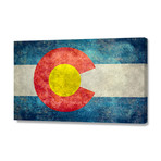 Colorado State Flag Retro Style // Bruce Stanfield // Stretched Canvas (24"W x 16"H x 1.5"D)