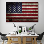 Flag of the United States in Super Grunge // Bruce Stanfield (24"W x 16"H x 1.5"D // Stretched Canvas)