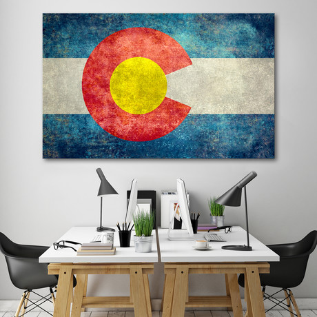 Colorado State Flag Retro Style // Bruce Stanfield // Stretched Canvas (24"W x 16"H x 1.5"D)