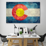 Colorado State Flag Retro Style // Bruce Stanfield // Stretched Canvas (24"W x 16"H x 1.5"D)