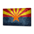 Arizona State Flag Vintage Retro Style // Bruce Stanfield // Stretched Canvas (24"W x 16"H x 1.5"D)