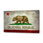 California State Vintage Retro Style // Bruce Stanfield // Stretched Canvas (24"W x 16"H x 1.5"D)