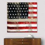 Distressed American Flag // Christina VanGinkel // Stretched Canvas (16"W x 16"H x 1.5"D)