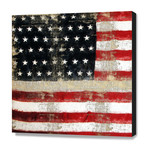 Distressed American Flag // Christina VanGinkel // Stretched Canvas (16"W x 16"H x 1.5"D)