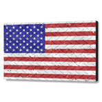 American Flag on Metal // Artem Avetisyan // Stretched Canvas (24"W x 16"H x 1.5"D)