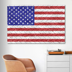 American Flag on Metal // Artem Avetisyan // Stretched Canvas (24"W x 16"H x 1.5"D)