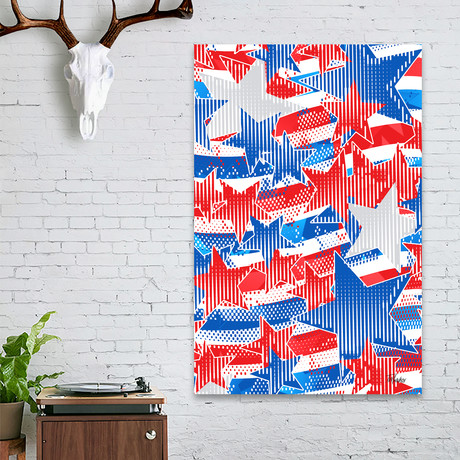 Artistic LXXXVI - Americana Pattern, NE // Tmarchev // Stretched Canvas (16"W x 24"H x 1.5"D)