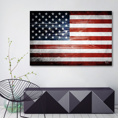 American Wooden Flag // Nicklas Gustafsson // Stretched Canvas