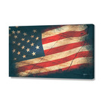 American Flag // Stefania Piredda - Giffyart (24"W x 16"H x 1.5"D // Stretched Canvas)