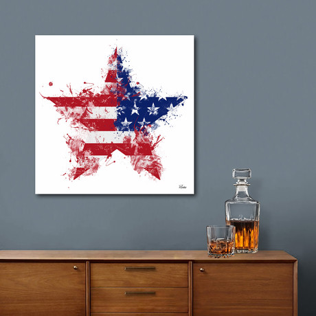 Artistic LXXXVIII - Americana Star I, NE // Tmarchev // Stretched Canvas (16"W x 16"H x 1.5"D)